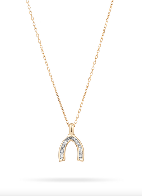 Baguette Wishbone Necklace - Y14